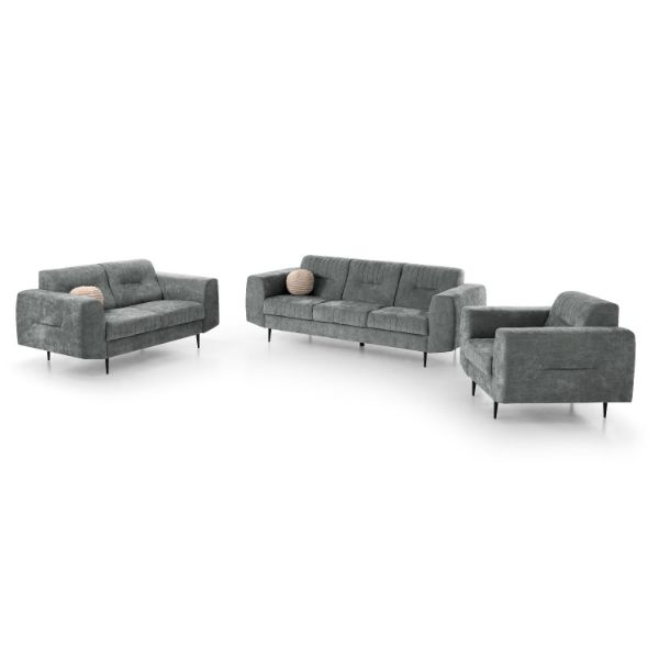 Set canapele 3-2-1 gri inchis Venezia