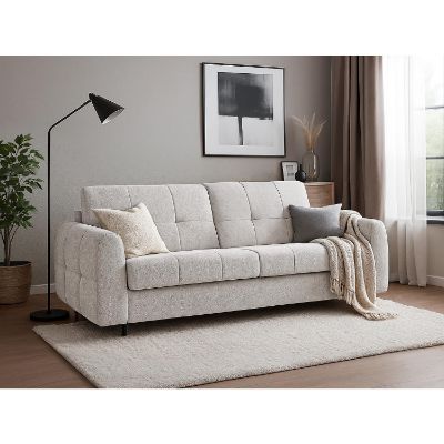 Canapea extensibila cu saltea L250 cm crem Peroni