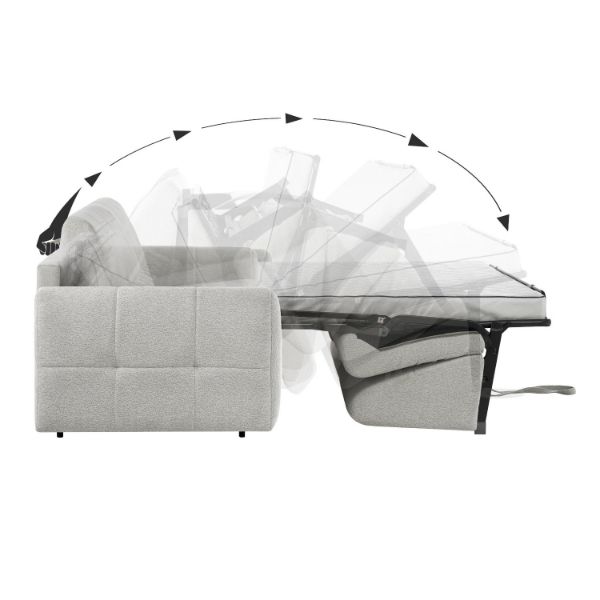 Canapea extensibila cu saltea L 250 cm bej Peroni