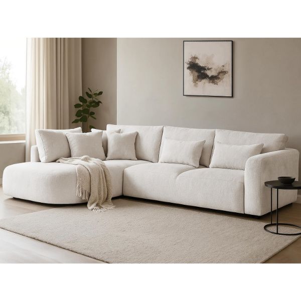 Coltar fix cu forma L stanga gri deschis Jacobs