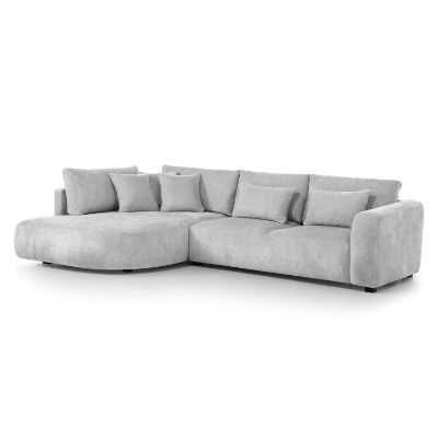 Coltar fix cu forma L stanga gri deschis Jacobs