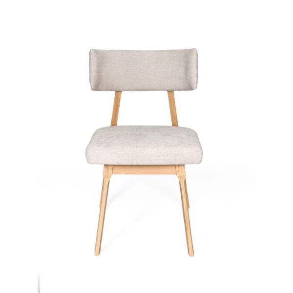 Scaun dining tapitat bej/stejar Chloe