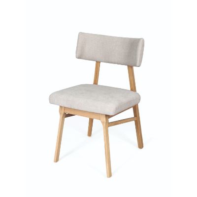 Scaun dining tapitat bej/stejar Chloe