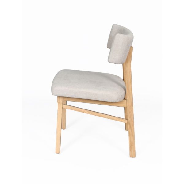 Scaun dining tapitat bej/stejar Chloe