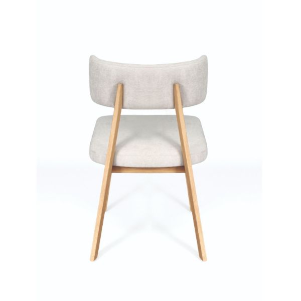 Scaun dining tapitat bej/stejar Chloe