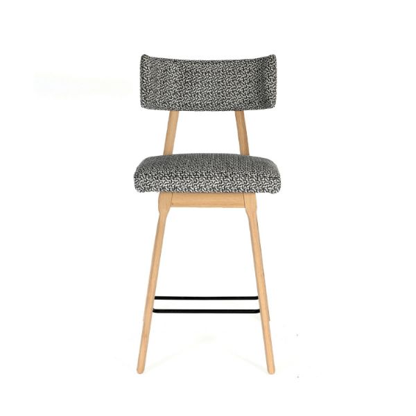 Scaun bar alb negru/stejar Chloe 65