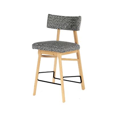 Scaun bar alb negru/stejar Chloe 65