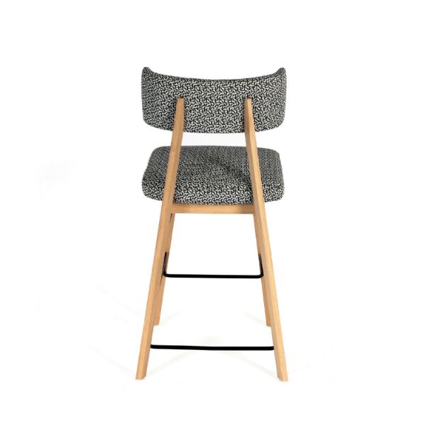 Scaun bar alb negru/stejar Chloe 65