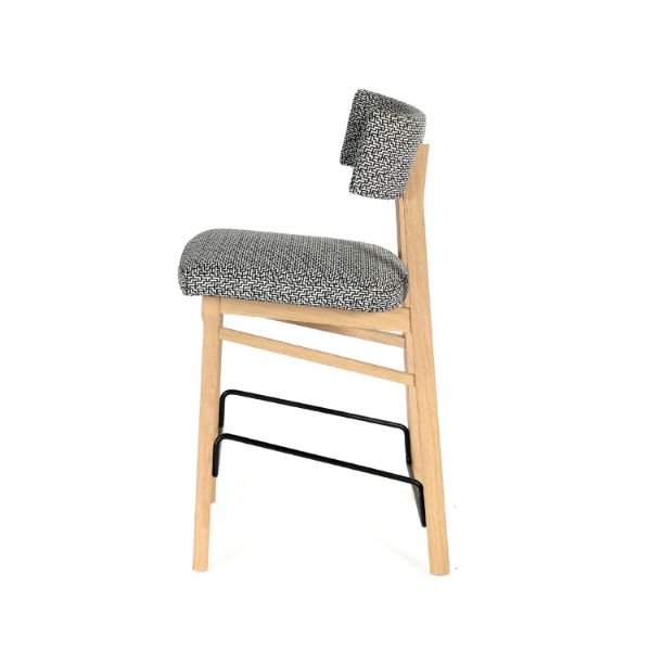 Scaun bar alb negru/stejar Chloe 65