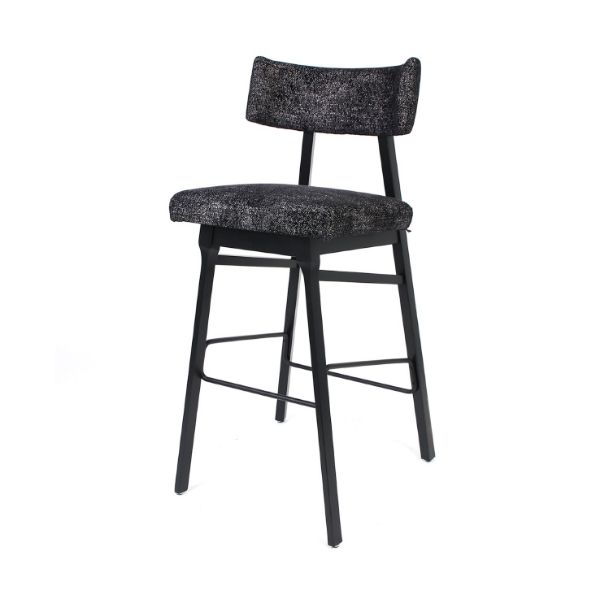 Scaun bar negru/stejar cu finisaj negru Chloe 75