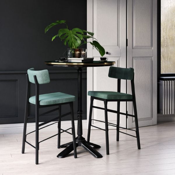 Scaun bar negru/stejar cu finisaj negru Chloe 75