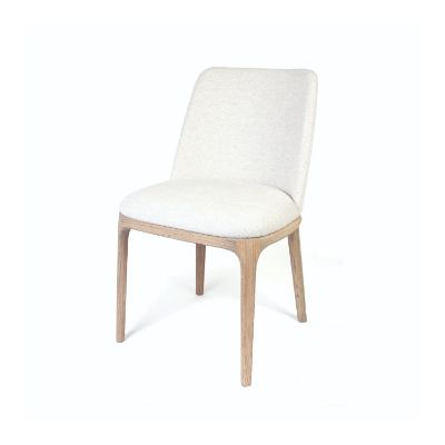 Scaun dining tapitat bej/stejar Movano