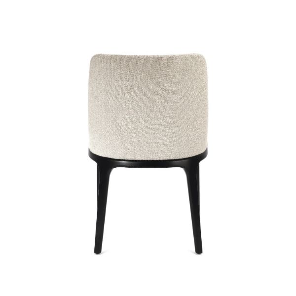 Scaun dining tapitat bej/stejar cu finisaj negru Movano