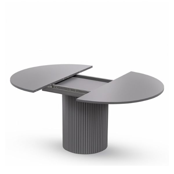 Masa rotunda extensibila 120/160 cm gri Toscana