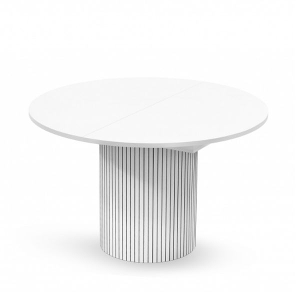 Masa rotunda extensibila 120/160 cm alb Toscana