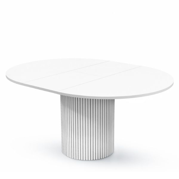 Masa rotunda extensibila 120/160 cm alb Toscana