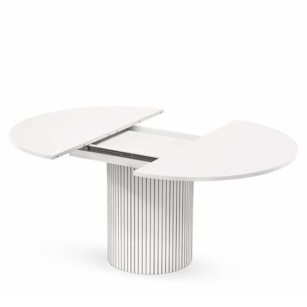 Masa rotunda extensibila 120/160 cm alb Toscana