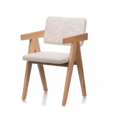 Scaun tapitat cu brate bej/stejar natur Teramo
