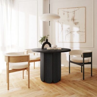 Masa dining rotunda 98 cm negru Craft