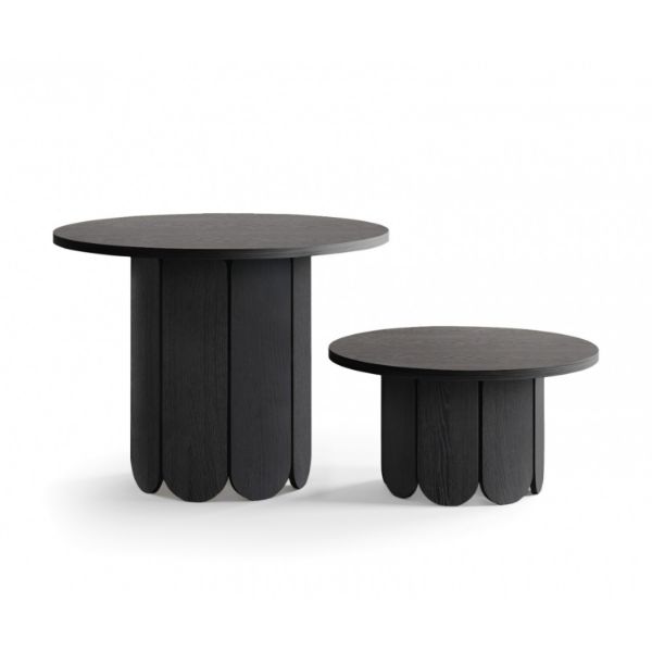 Masuta cafea rotunda, negru, Craft