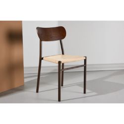Scaun dining metalic nuc/natur Polly