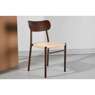 Scaun dining metalic nuc/natur Polly