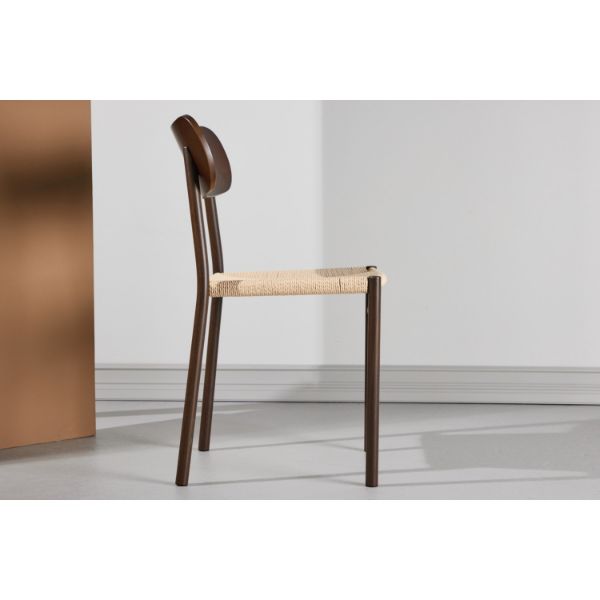 Scaun dining metalic nuc/natur Polly