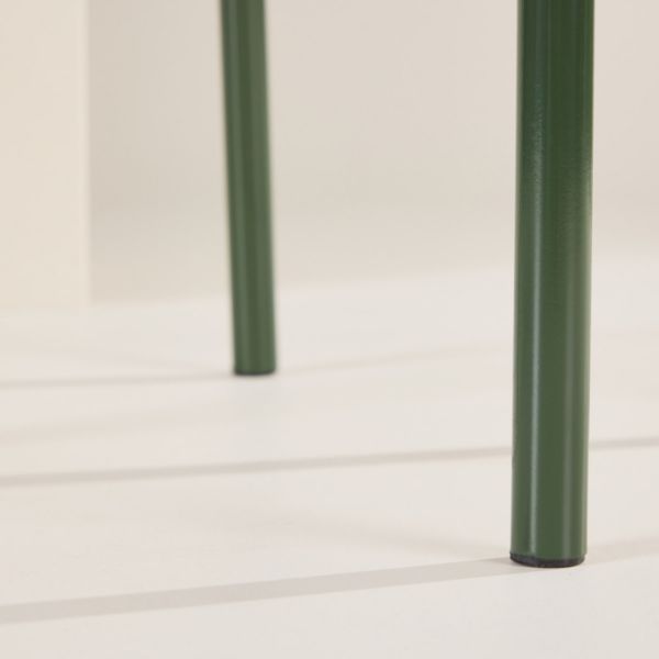 Scaun dining metalic verde/natur Polly