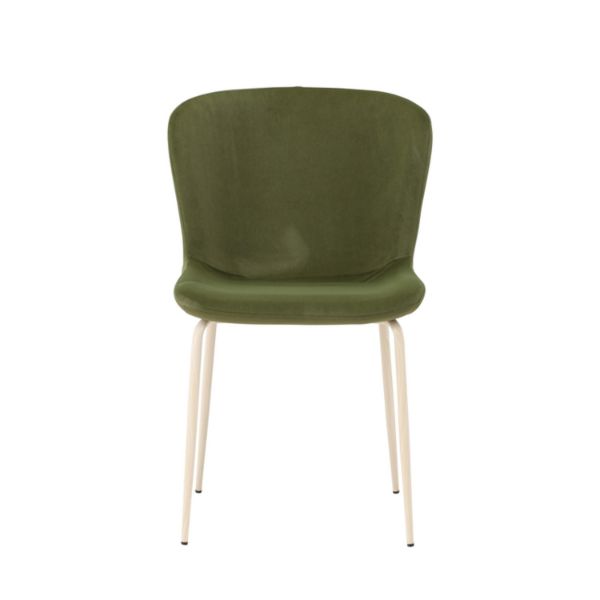 Scaun dining tapitat verde/crem Modesto