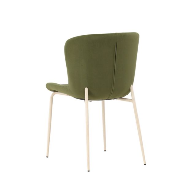 Scaun dining tapitat verde/crem Modesto