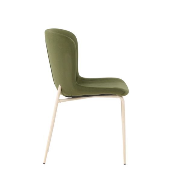 Scaun dining tapitat verde/crem Modesto