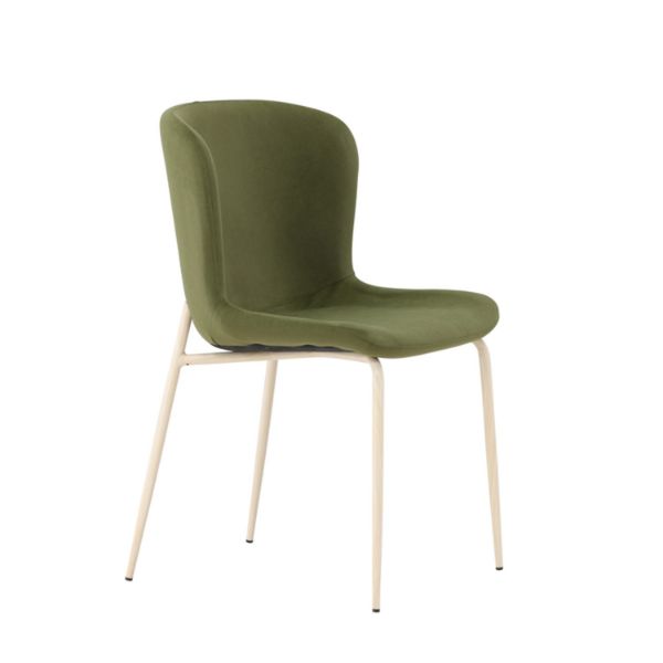 Scaun dining tapitat verde/crem Modesto