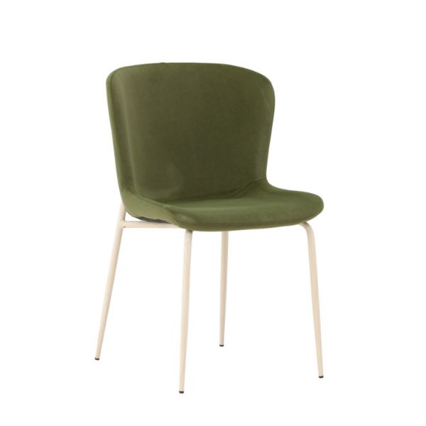 Scaun dining tapitat verde/crem Modesto