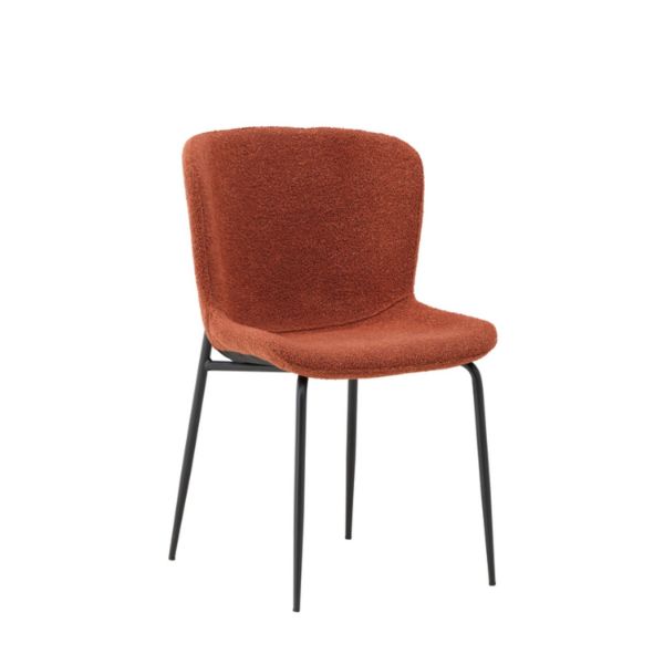 Scaun dining tapitat caramiziu/negru Modesto