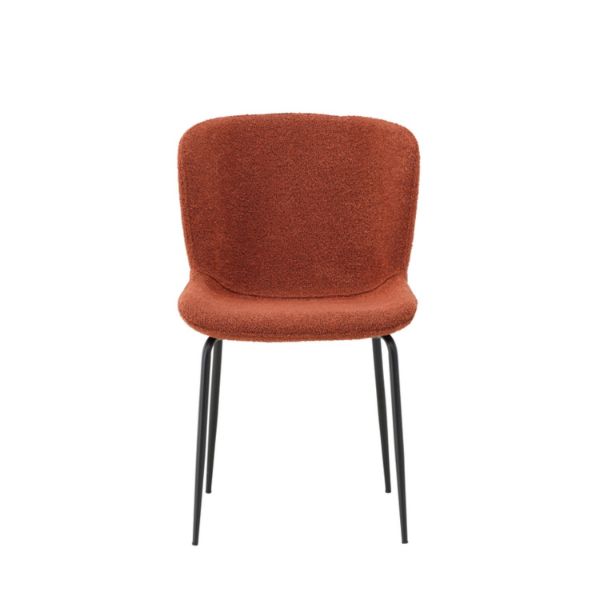 Scaun dining tapitat caramiziu/negru Modesto