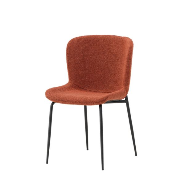 Scaun dining tapitat caramiziu/negru Modesto