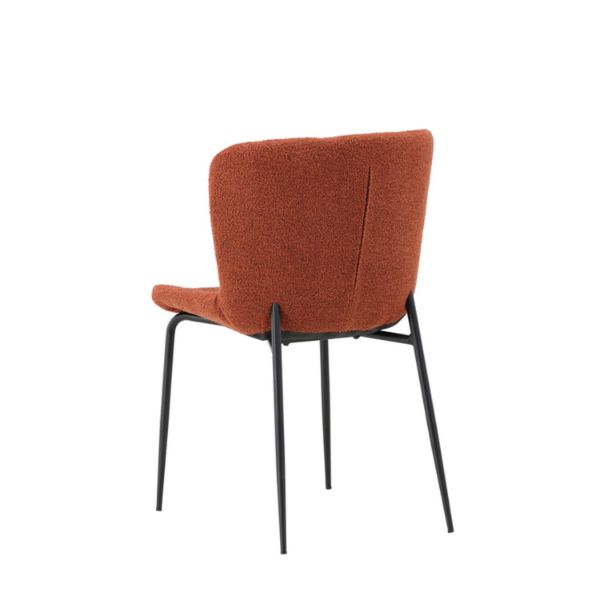 Scaun dining tapitat caramiziu/negru Modesto