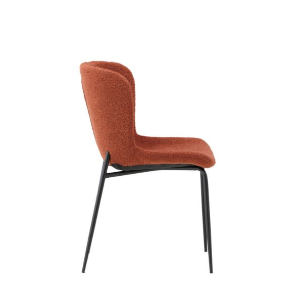 Scaun dining tapitat caramiziu/negru Modesto