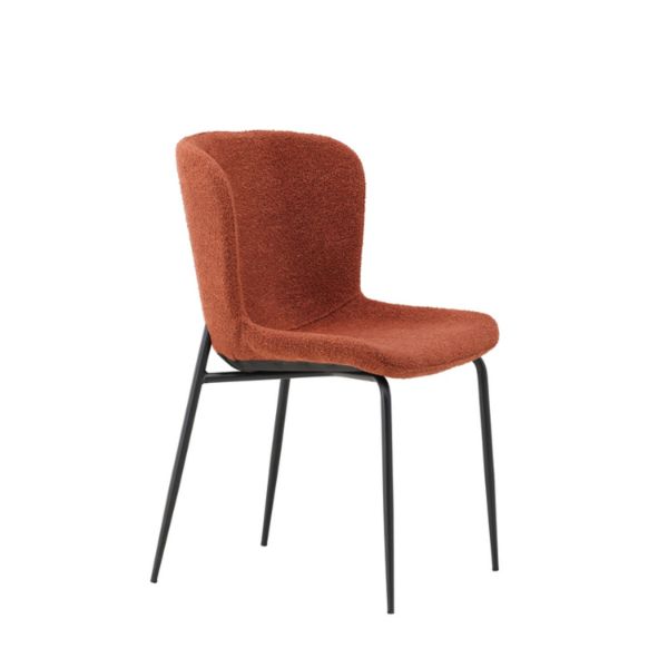 Scaun dining tapitat caramiziu/negru Modesto