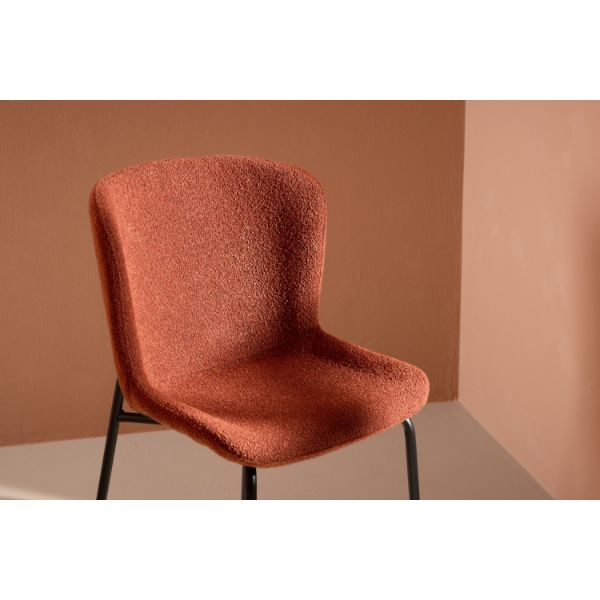 Scaun dining tapitat caramiziu/negru Modesto