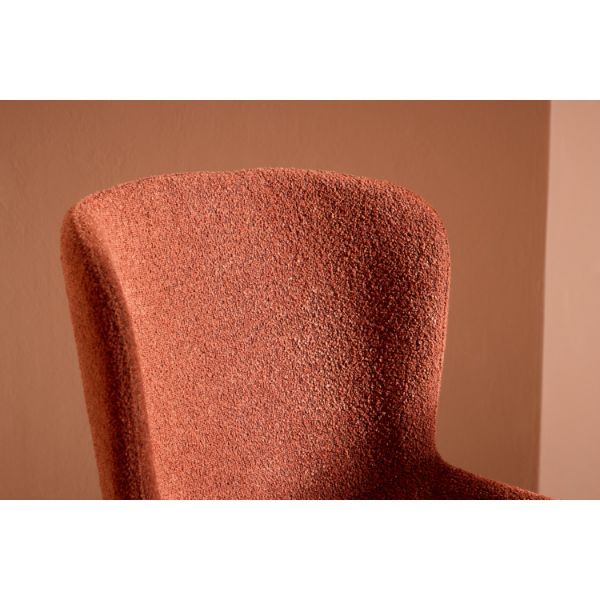 Scaun dining tapitat caramiziu/negru Modesto
