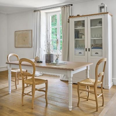 	Vitrina cu 2 usi si 2 sertare alb/stejar natur Provence