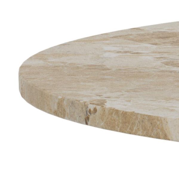 Masa dining rounda fixa 130 cm marmura bej Naxos 