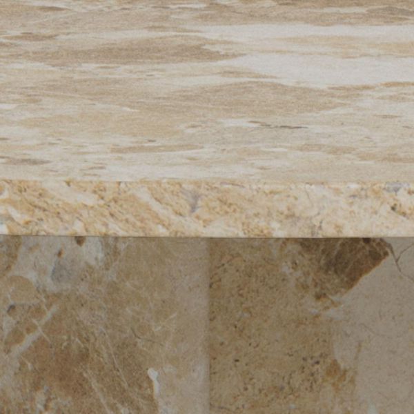 Masa dining rounda fixa 130 cm marmura bej Naxos 