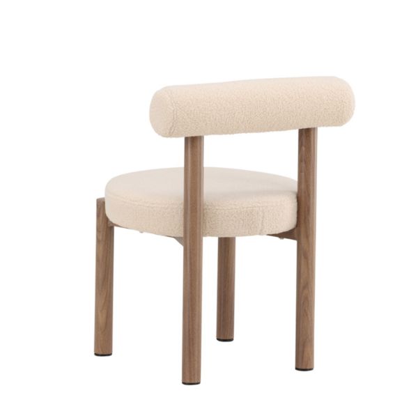 Scaun tapitat alb boucle/natur Tillo