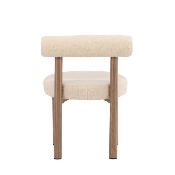 Scaun tapitat alb boucle/natur Tillo