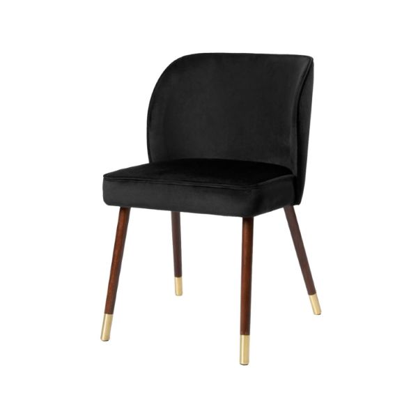 Scaun tapitat negru cu auriu Aniel Plus