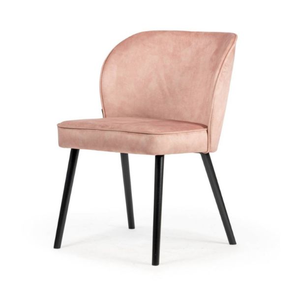 Scaun tapitat roz/negru Aniel Plus