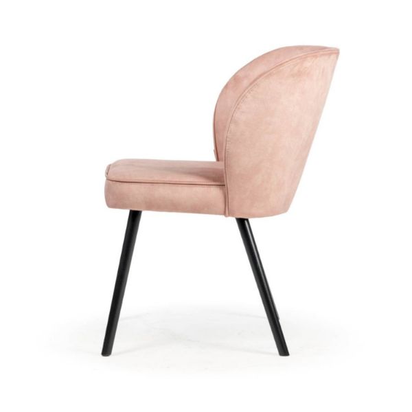 Scaun tapitat roz/negru Aniel Plus
