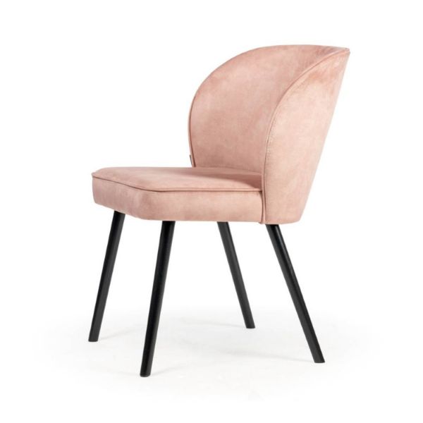 Scaun tapitat roz/negru Aniel Plus